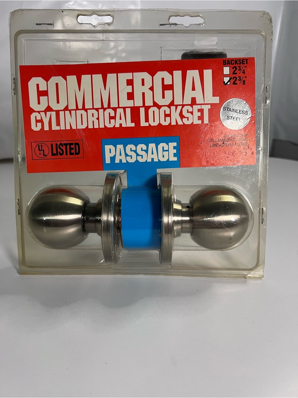 Commercial Cylindrical Lockset Passage - Stainless Steel Finish